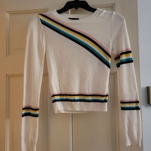 Topshop Multicolor Striped Cropped Sweater